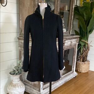 J CREW LODGE COAT IN ITALIAN STADIUM CLOTH WOOL BLACK H1207 0 NEW